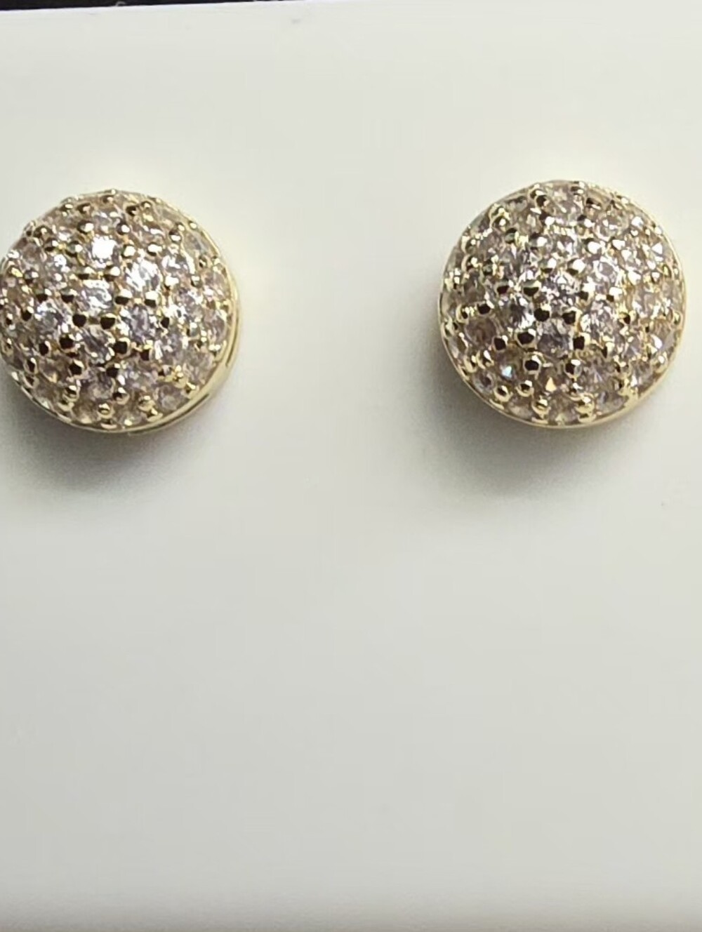 Gold Pavé Dome Stud Earrings - Women Jewelry
